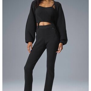 Alo Yoga Denim Knit High Waist Flare Pants